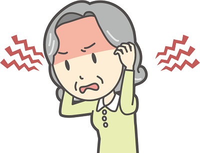 イライラする女性のイラスト