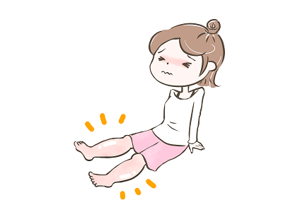 足が浮腫んだ女性のイラスト