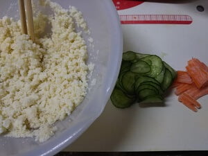 生おからときゅうりとにんじんの写真