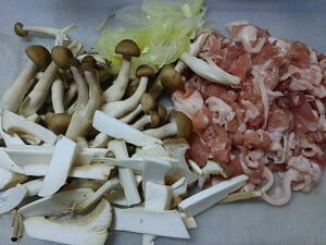 材料を切った写真