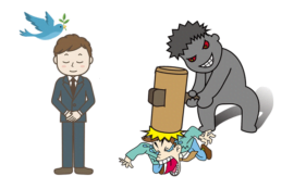 出る杭は打たれるのイラスト