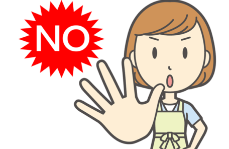 ノーと言っている女性のイラスト