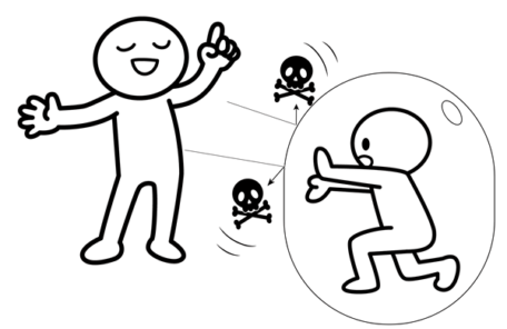 相手からの攻撃を交わすイラスト