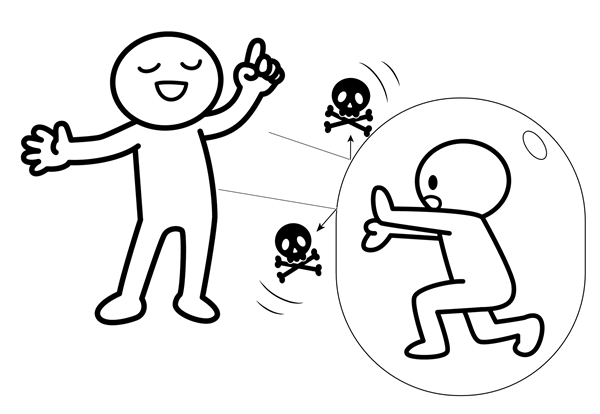 相手からの攻撃を交わすイラスト