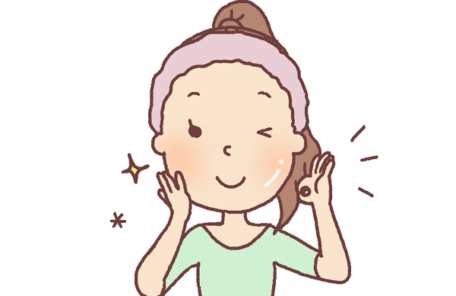 お肌がツヤツヤのイラスト
