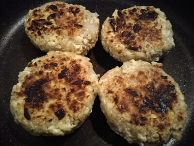 フライパンで焼く写真