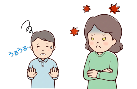 毒親と子供のイラスト