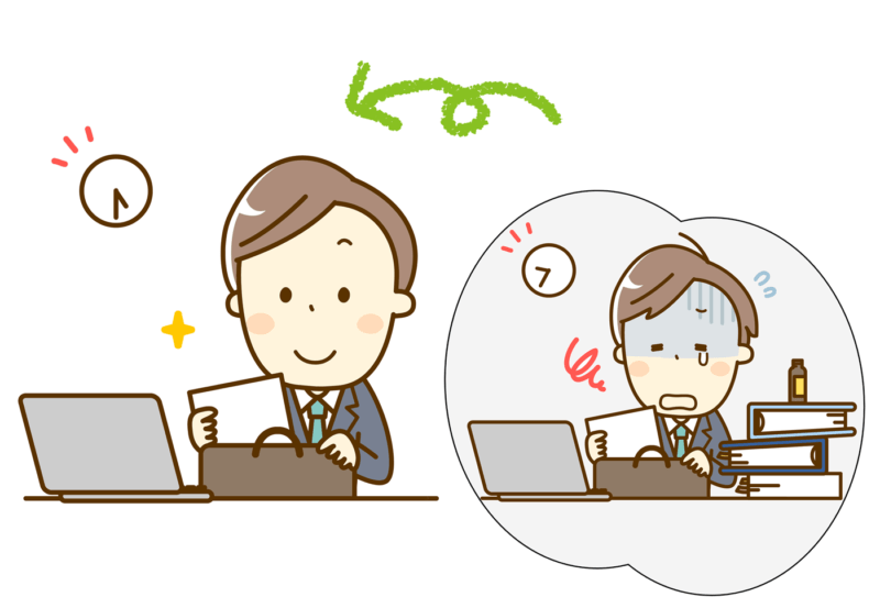働き過ぎを止めた人のイラスト