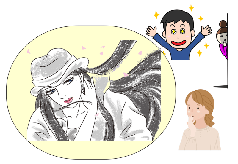 上品な人に憧れる人達のイラスト