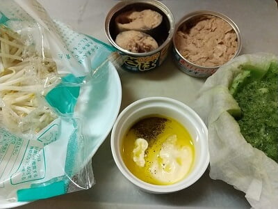 下準備した材料の写真