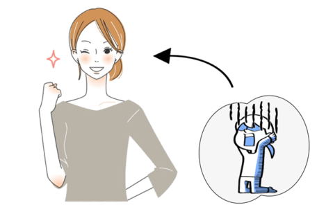 生きづらい状況から卒業出来た人のイラスト