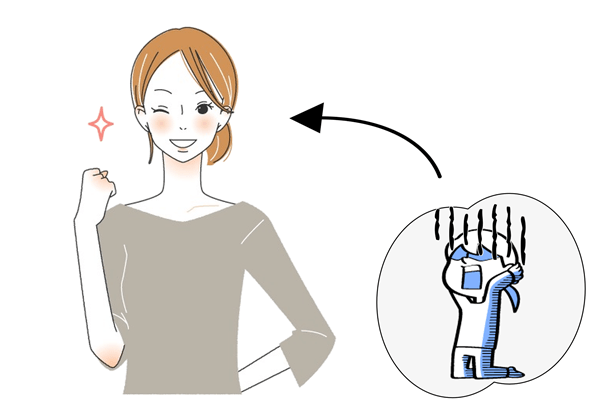 生きづらい状況から卒業出来た人のイラスト