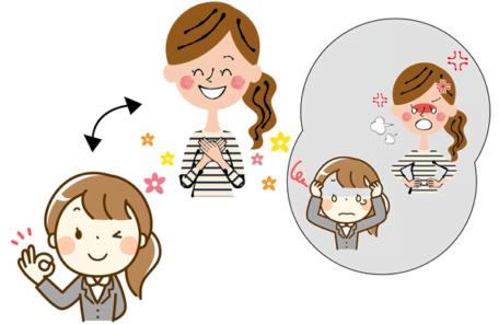 怒ると怖い人と良い距離感が保てているイラスト