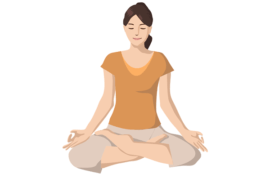 心のトレーニングで座禅をする人のイラスト