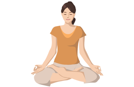 心のトレーニングで座禅をする人のイラスト