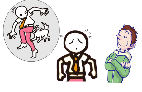 面倒な人に自分の失敗を話す人のイラスト