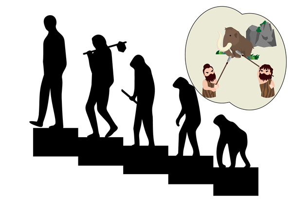 人の進化のイラスト