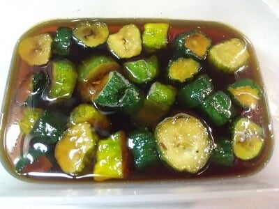 調味料と一緒にレンジでチンして冷ました写真