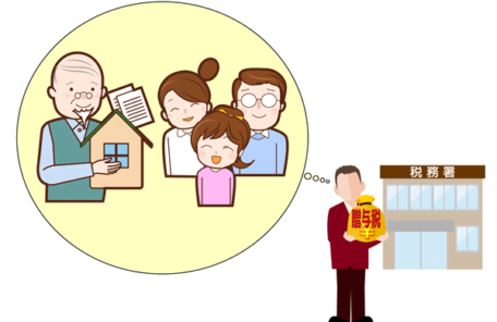 生前贈与を受けた人のイラスト