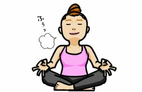 呼吸を意識し瞑想する人のイラスト