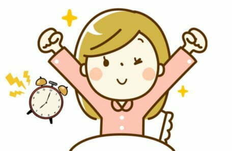 お金持ちになる為に早起きした人のイラスト