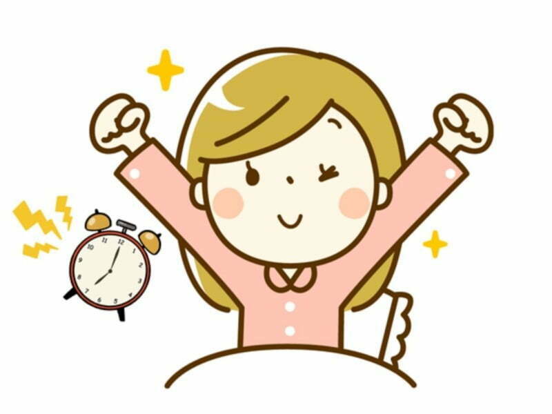 お金持ちになる為に早起きした人のイラスト