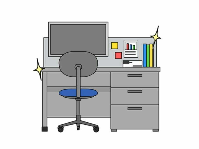 キレイに整理された机のイラスト