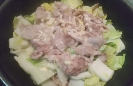 蓋をして10分煮る