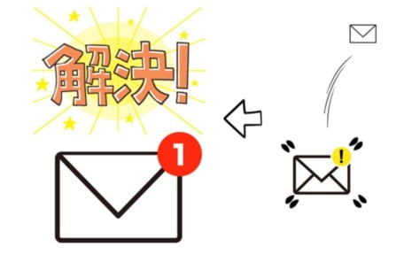 メールが届かない問題が解決したイラスト