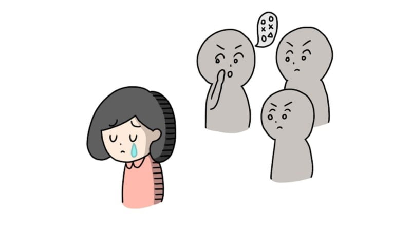 皆から嫌われている人のイラスト