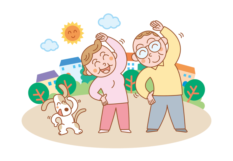 50歳からは楽しく生きている人のイラスト