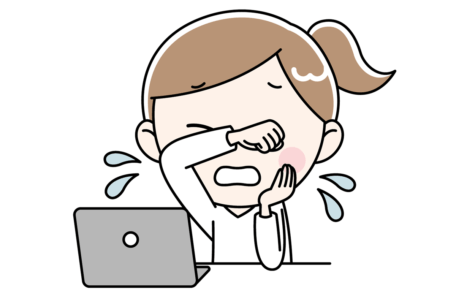 泣ける映画を観て泣いてる人のイラスト