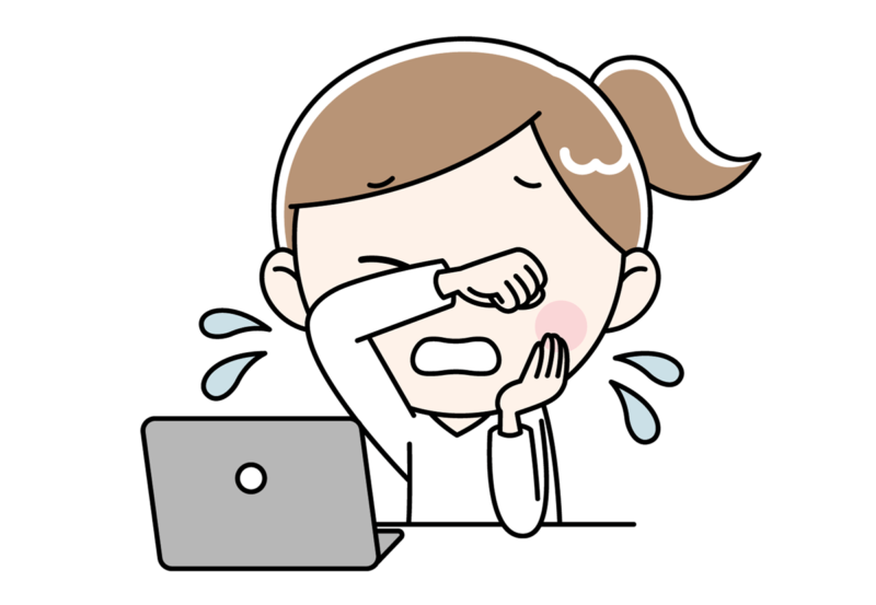 泣ける映画を観て泣いてる人のイラスト