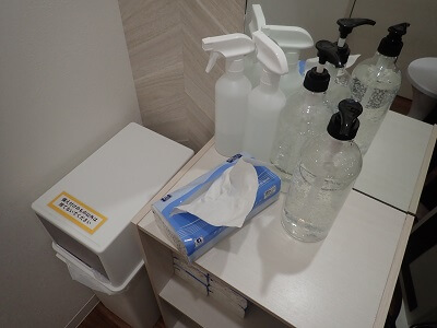 チョコザップ谷山店のセルフエステルームの消耗品