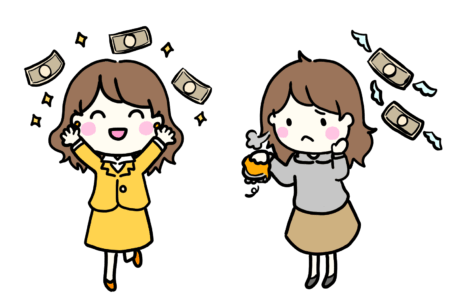 お金持ちと貧乏のイラスト
